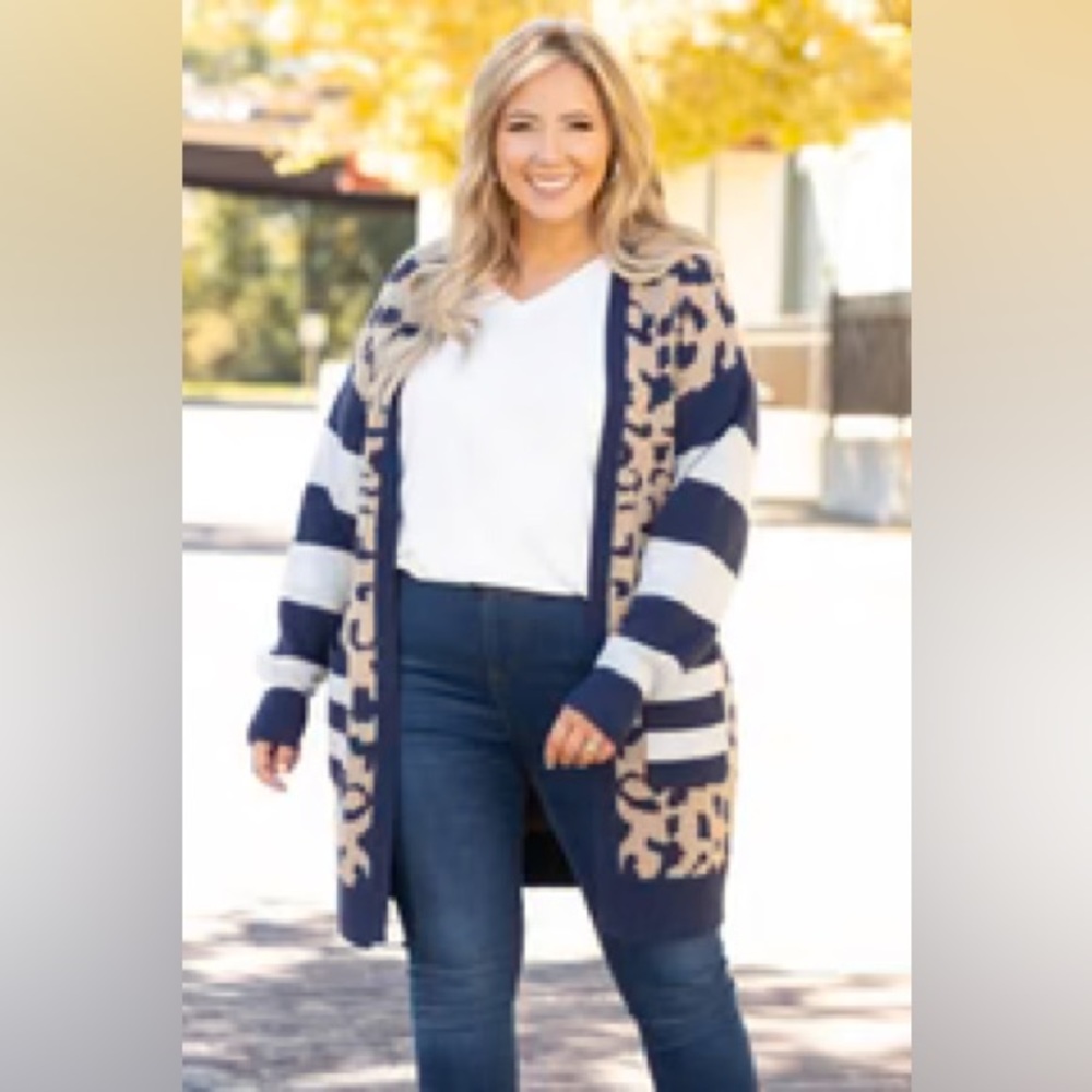 Leopard stripes cardigan